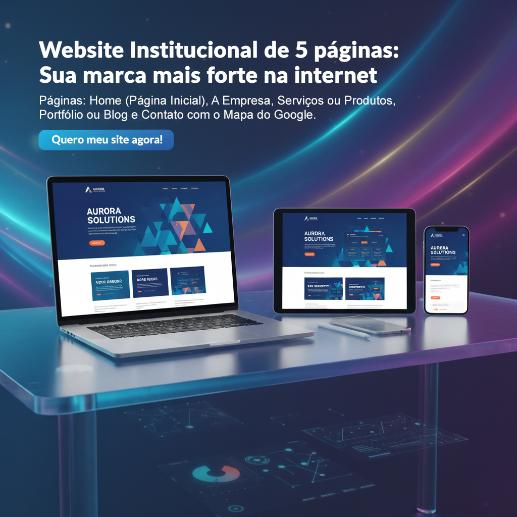 Website Institucional de 5 páginas: sua marca mais forte na internet.